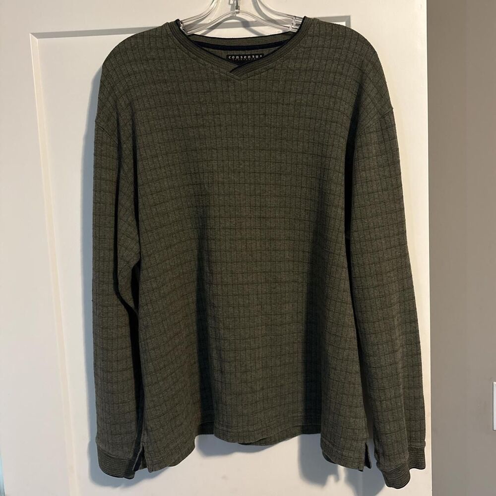 Men's Green and Khaki Shirt